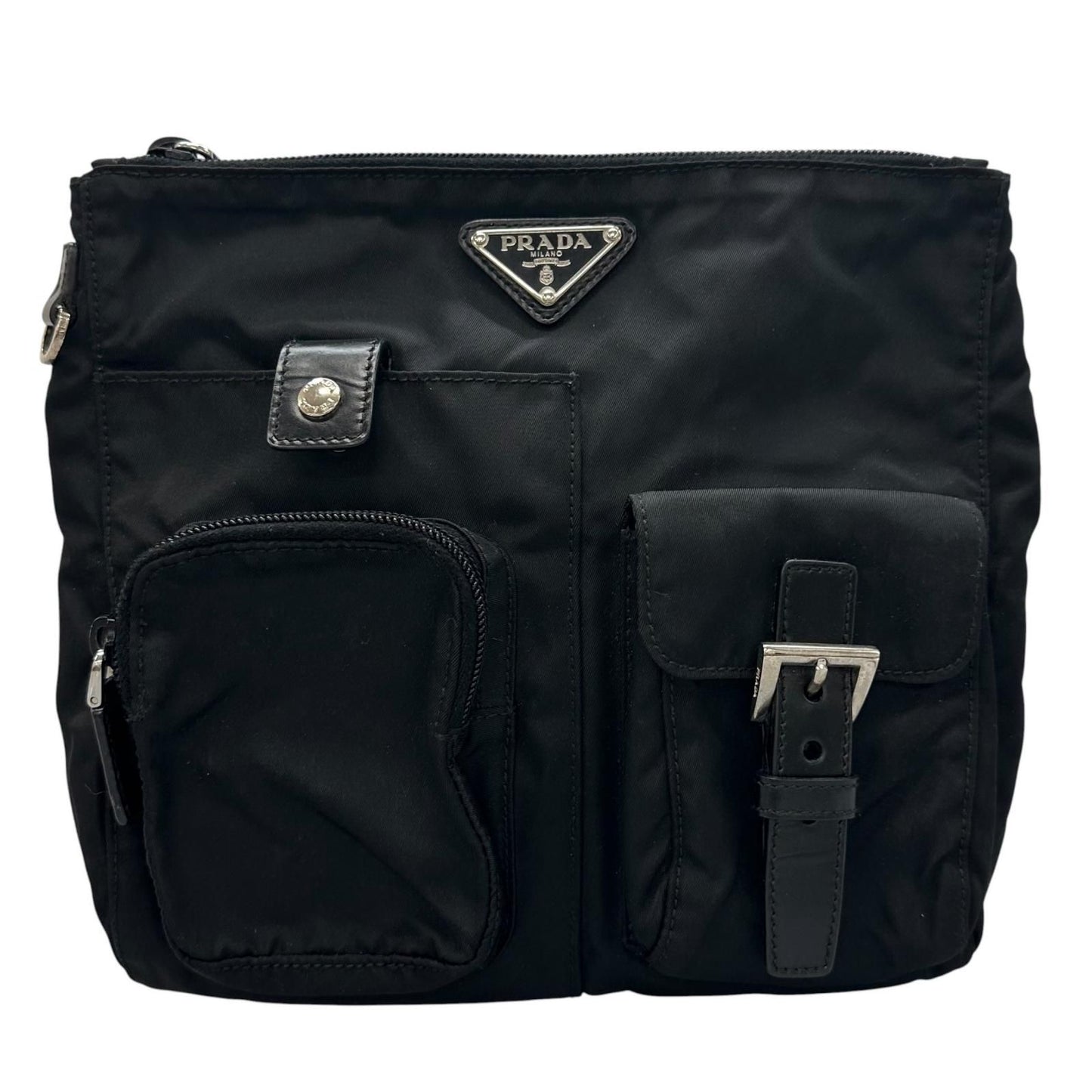 Prada Triangle Logo Waist Bag Nylon Black