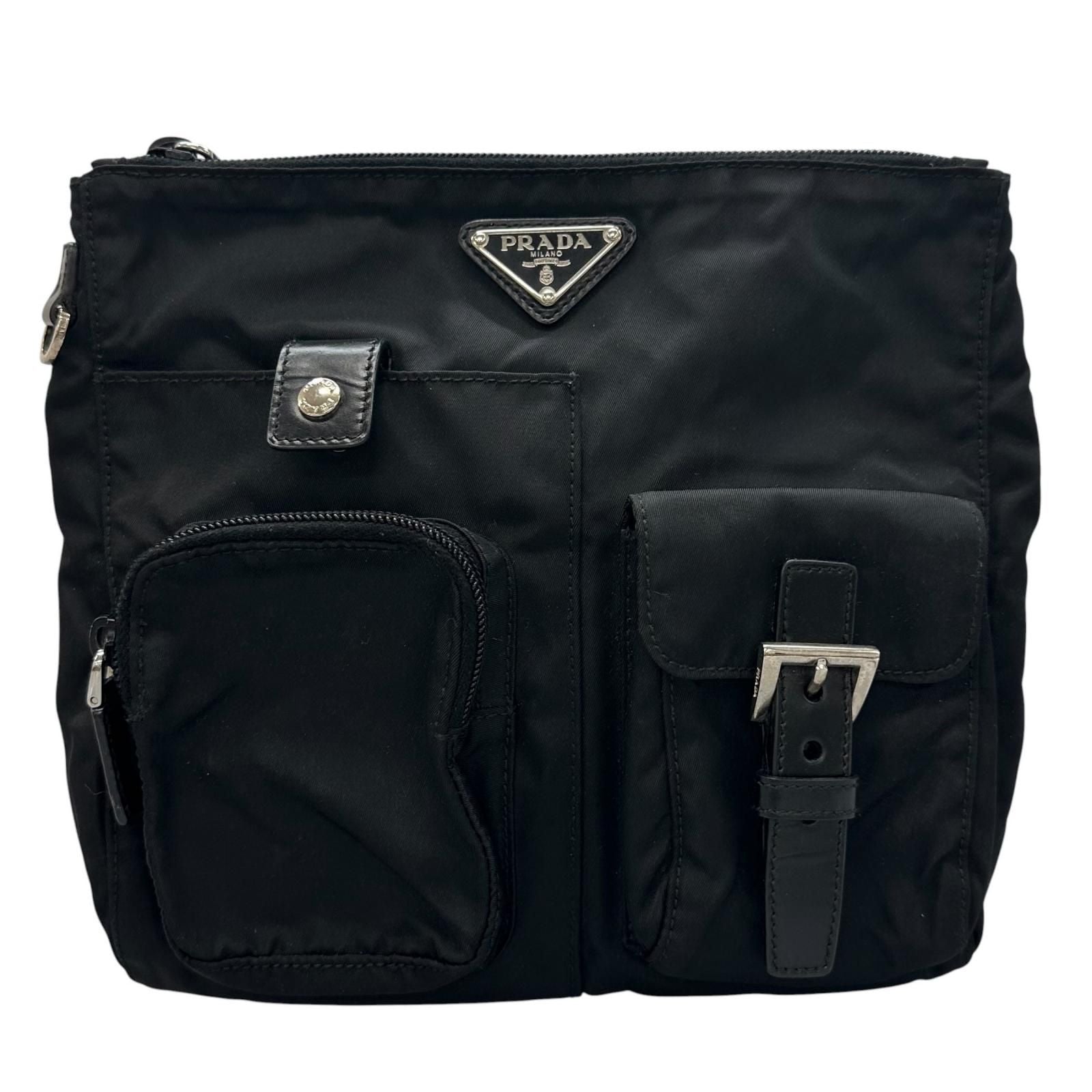 Prada Triangle Logo Waist Bag Nylon Black