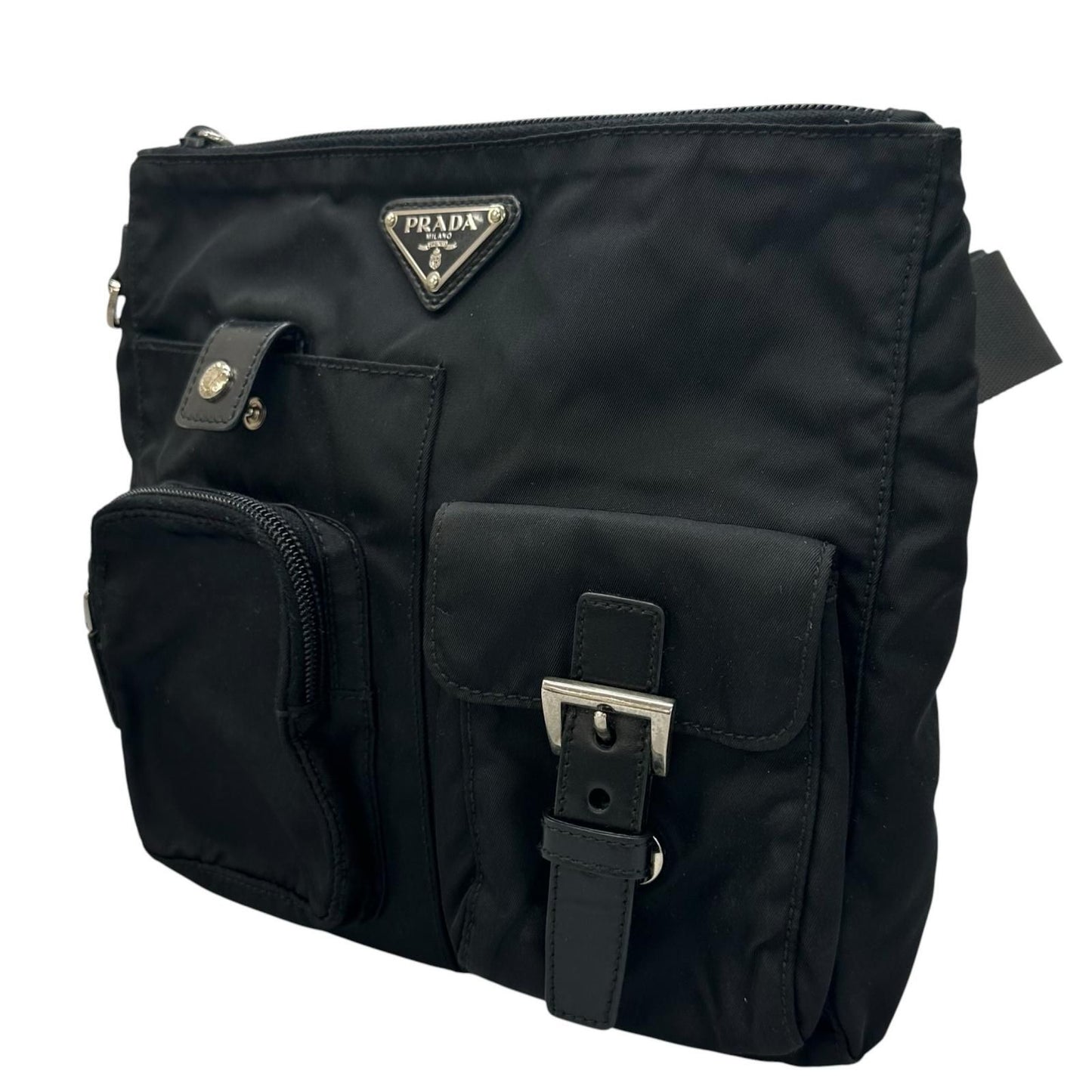 Prada Triangle Logo Waist Bag Nylon Black — view 2