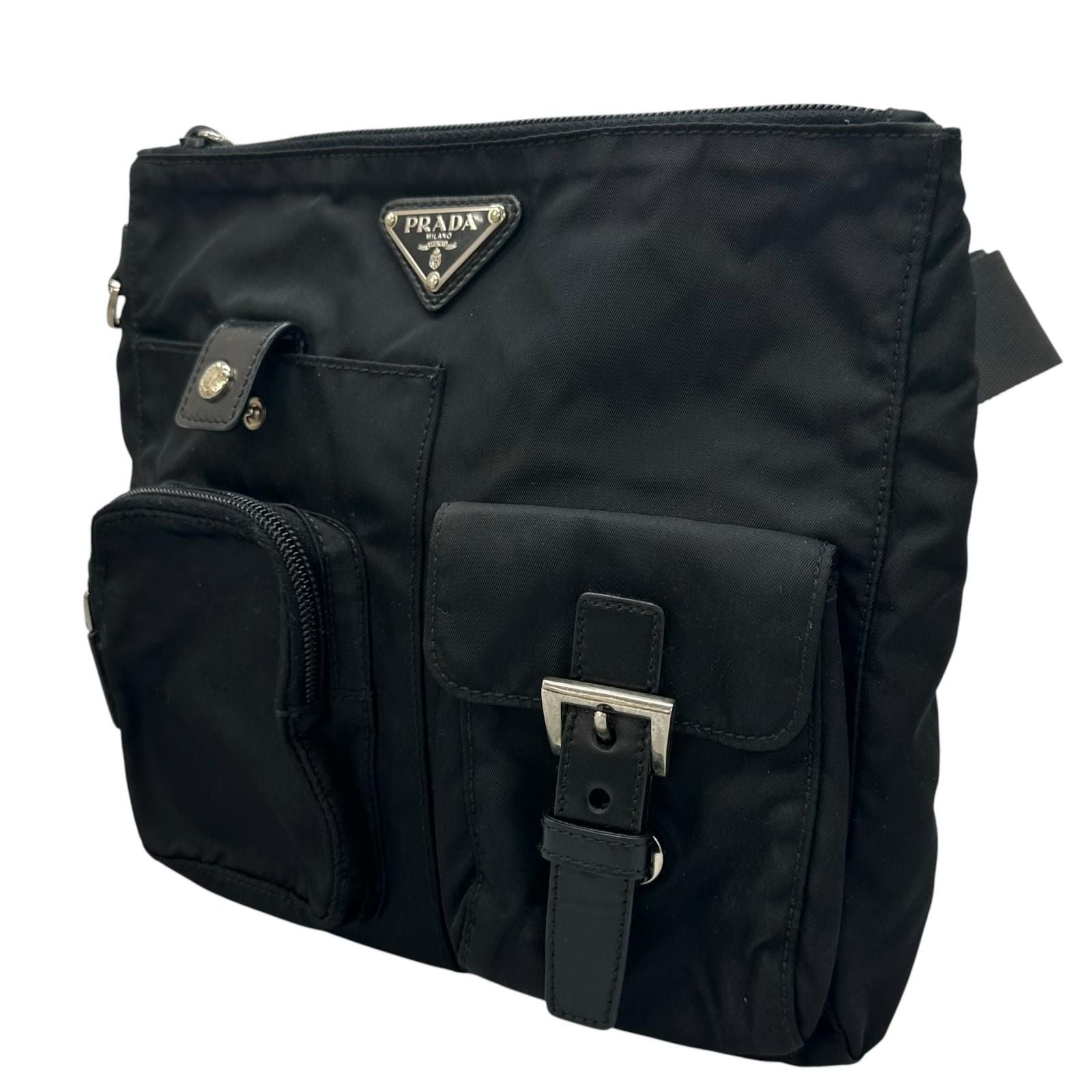 Prada Triangle Logo Waist Bag Nylon Black — view 2