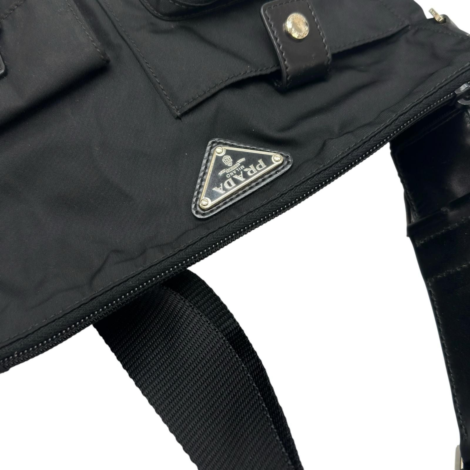 Prada Triangle Logo Waist Bag Nylon Black — view 6