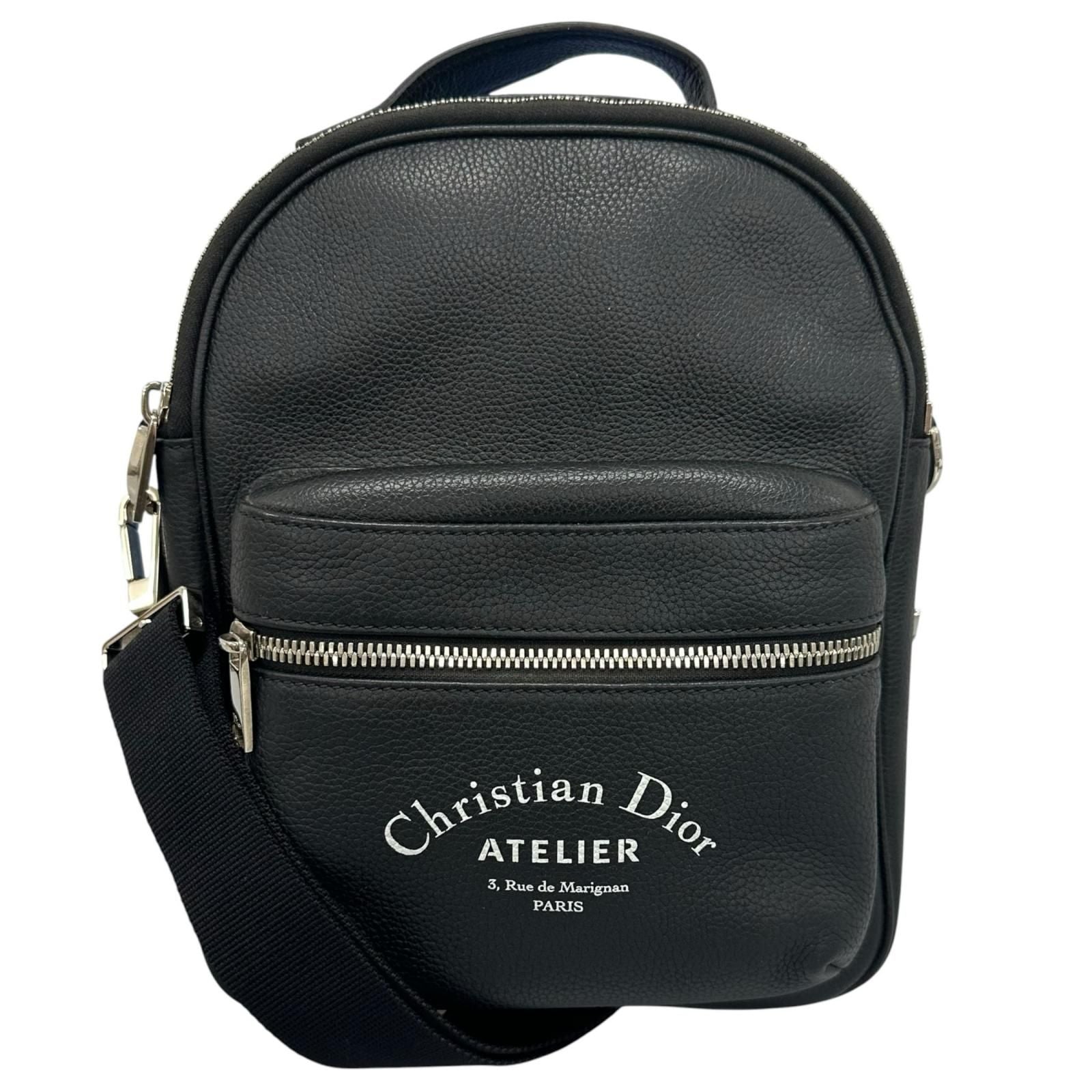 Dior Atelier Shoulder Bag Leather Black