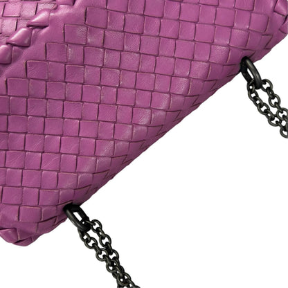 Bottega Veneta Intrecciato Au Limpia Shoulder Bag Lambskin Purple — view 6
