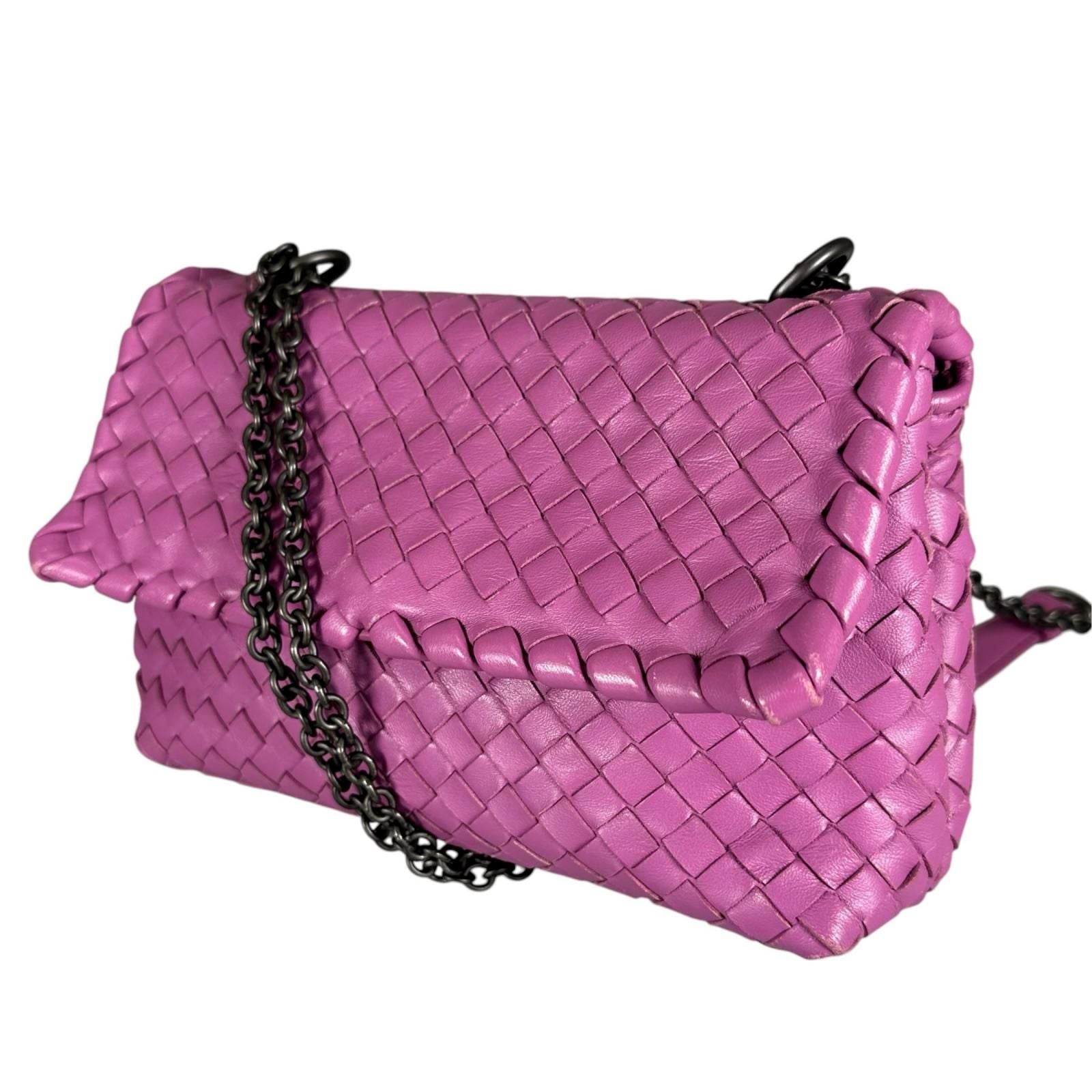 Bottega Veneta Intrecciato Au Limpia Shoulder Bag Lambskin Purple — view 2