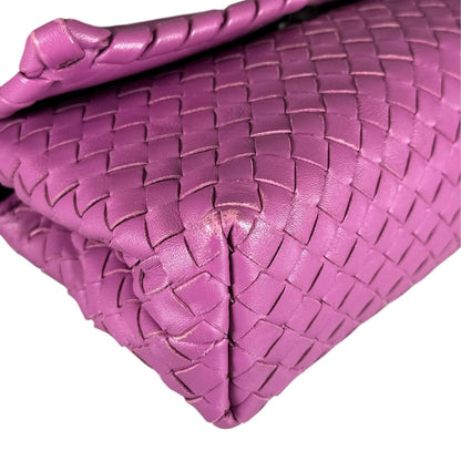 Bottega Veneta Intrecciato Au Limpia Shoulder Bag Lambskin Purple — view 7