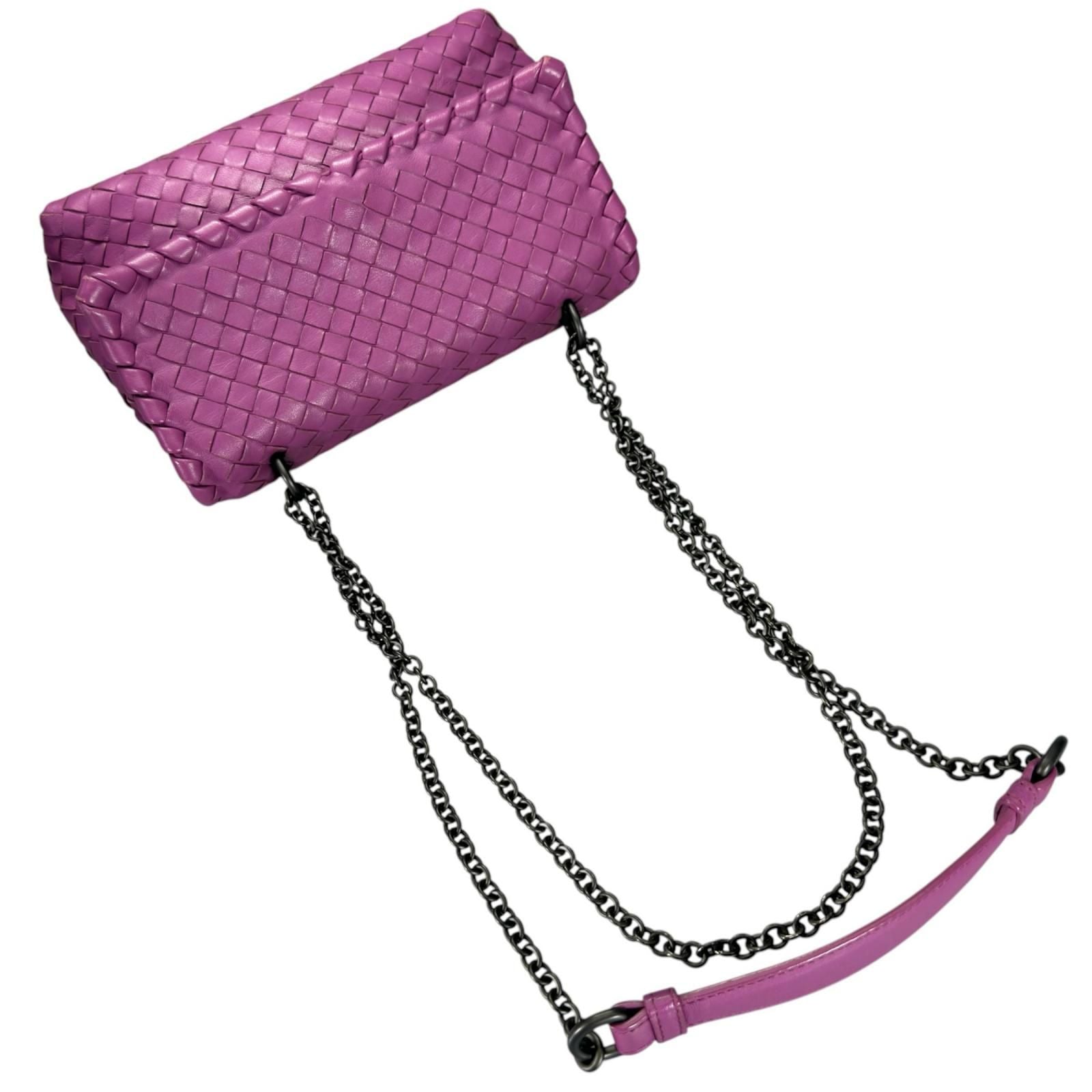 Bottega Veneta Intrecciato Au Limpia Shoulder Bag Lambskin Purple — view 5