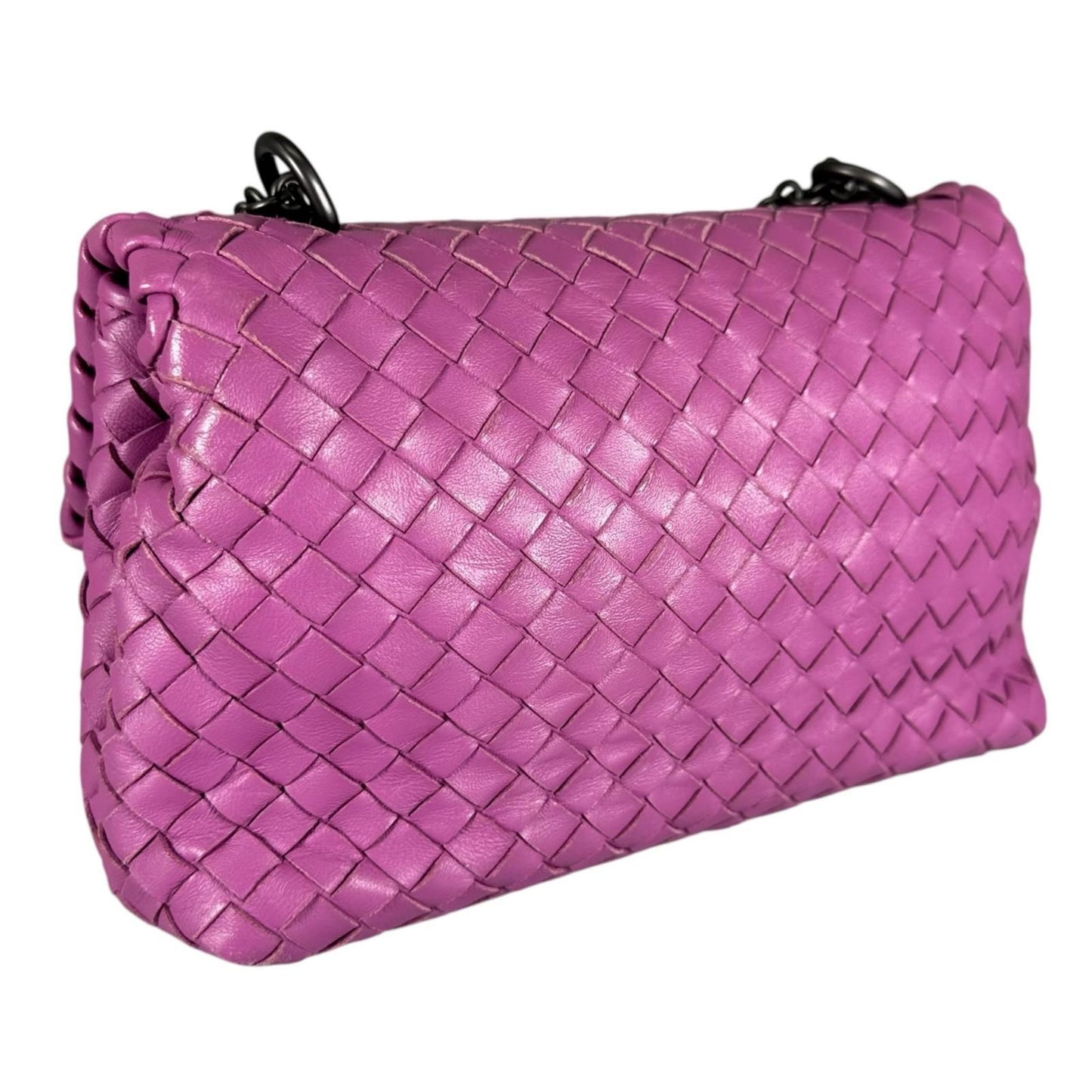 Bottega Veneta Intrecciato Au Limpia Shoulder Bag Lambskin Purple — view 3