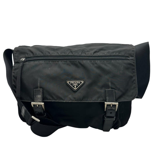 Prada Triangle Logo Shoulder Bag Nylon Black