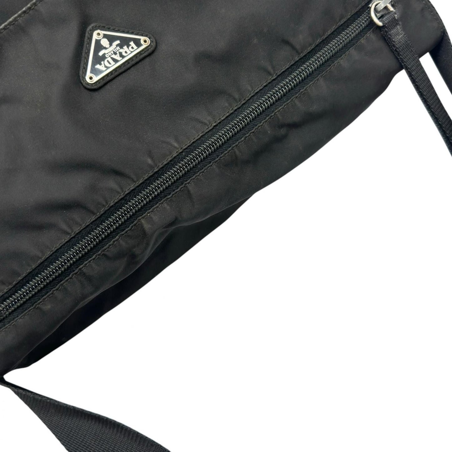 Prada Triangle Logo Shoulder Bag Nylon Black — view 6