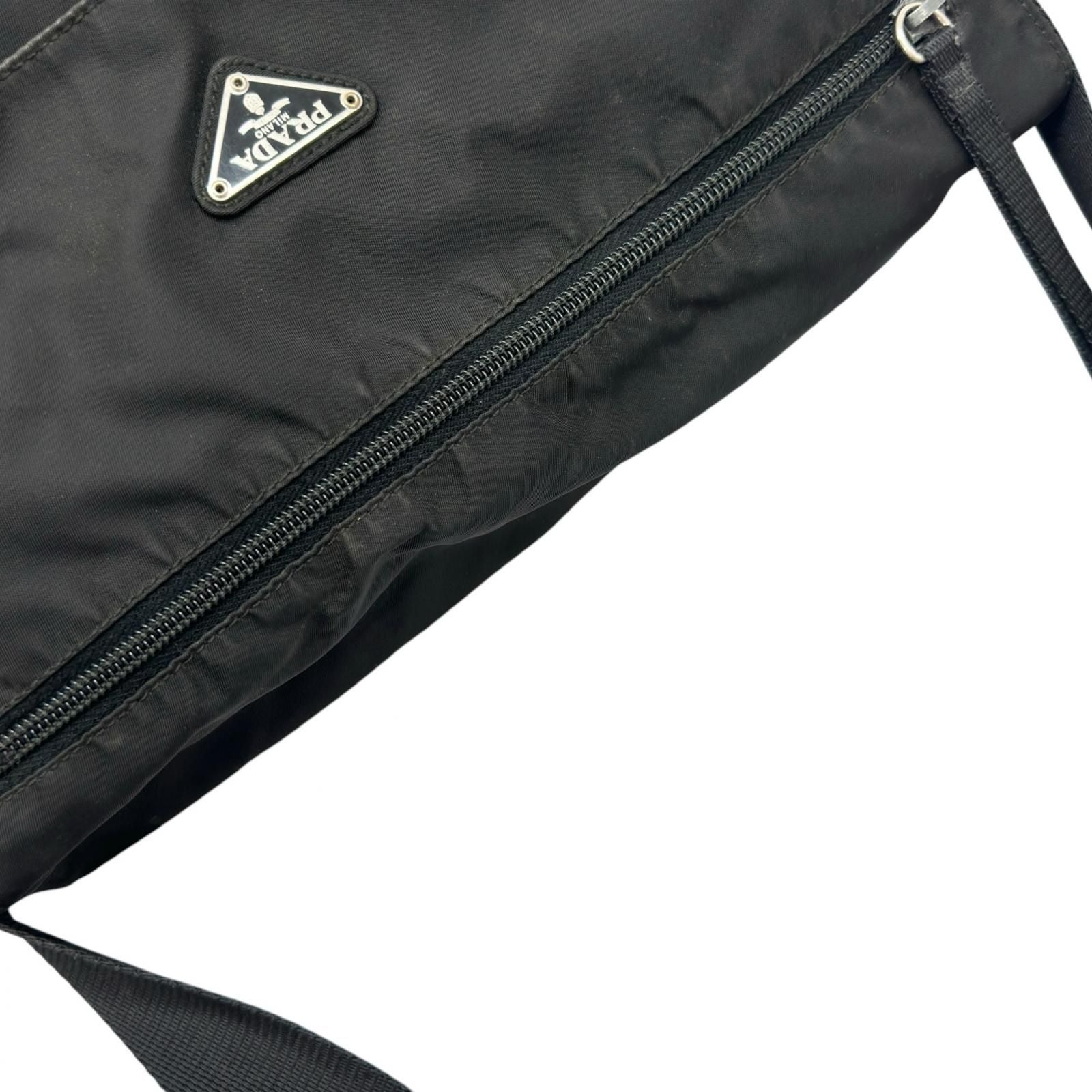 Prada Triangle Logo Shoulder Bag Nylon Black — view 6