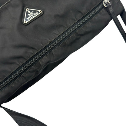 Prada Triangle Logo Shoulder Bag Nylon Black — view 6