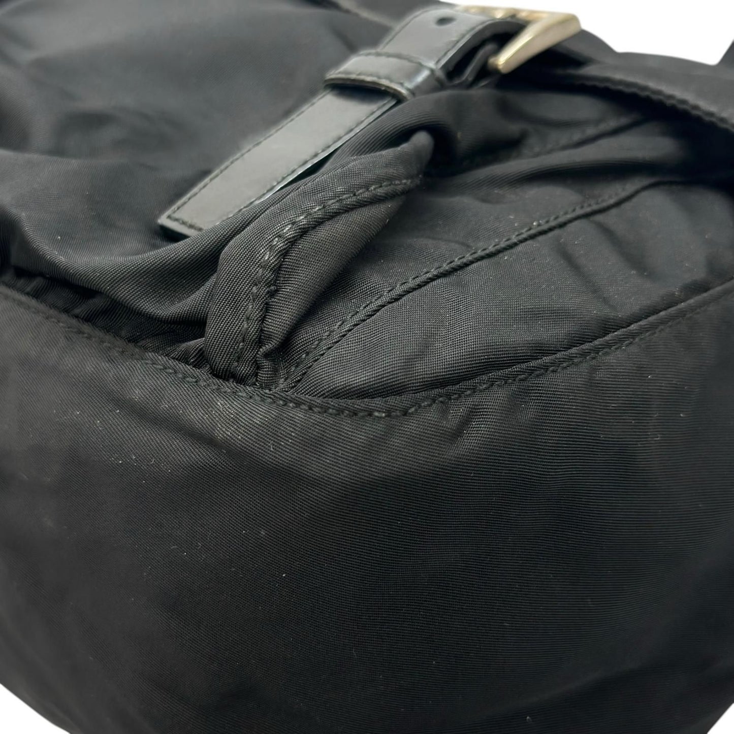 Prada Triangle Logo Shoulder Bag Nylon Black — view 8