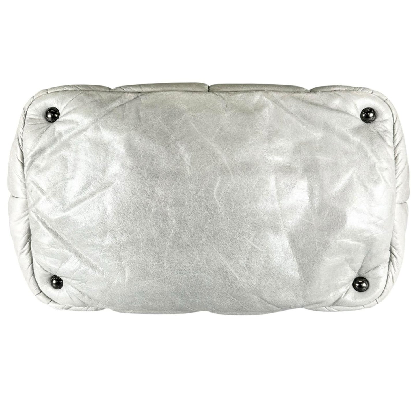 Prada Nappa Bomber Handbag Leather Gray 2-Way — view 4