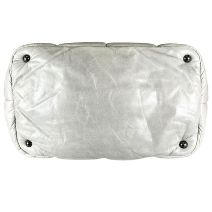 Prada Nappa Bomber Handbag Leather Gray 2-Way — view 4