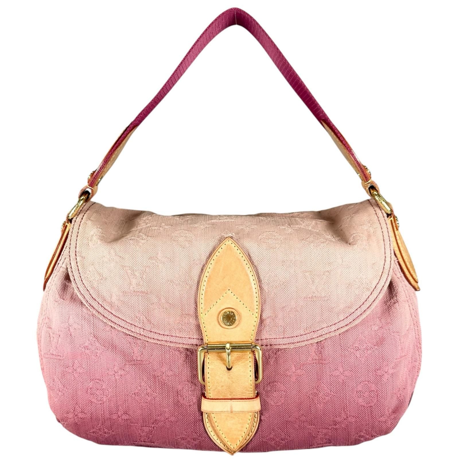 Louis Vuitton Sunray Handbag Monogram Denim Pink