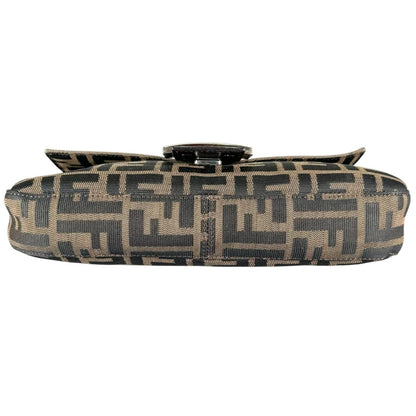 Fendi Zucca Mamma Baguette Handbag Leather Brown — view 4