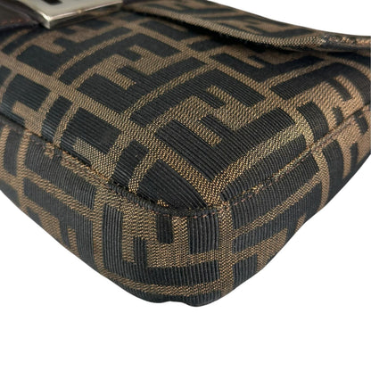 Fendi Zucca Mamma Baguette Handbag Leather Brown — view 8