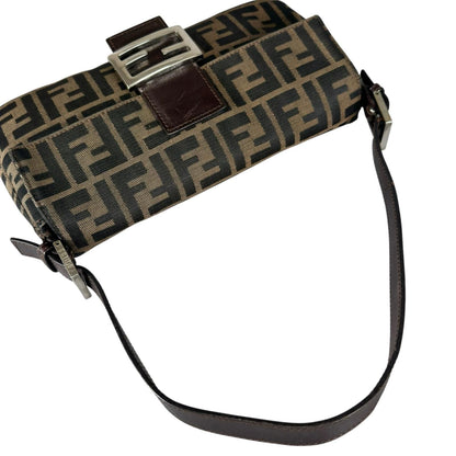 Fendi Zucca Mamma Baguette Handbag Leather Brown — view 5