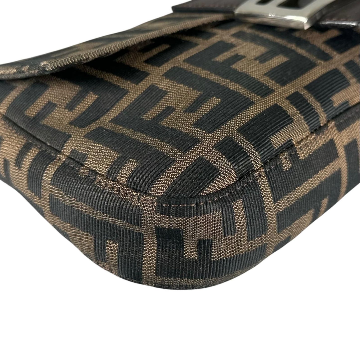 Fendi Zucca Mamma Baguette Handbag Leather Brown — view 7