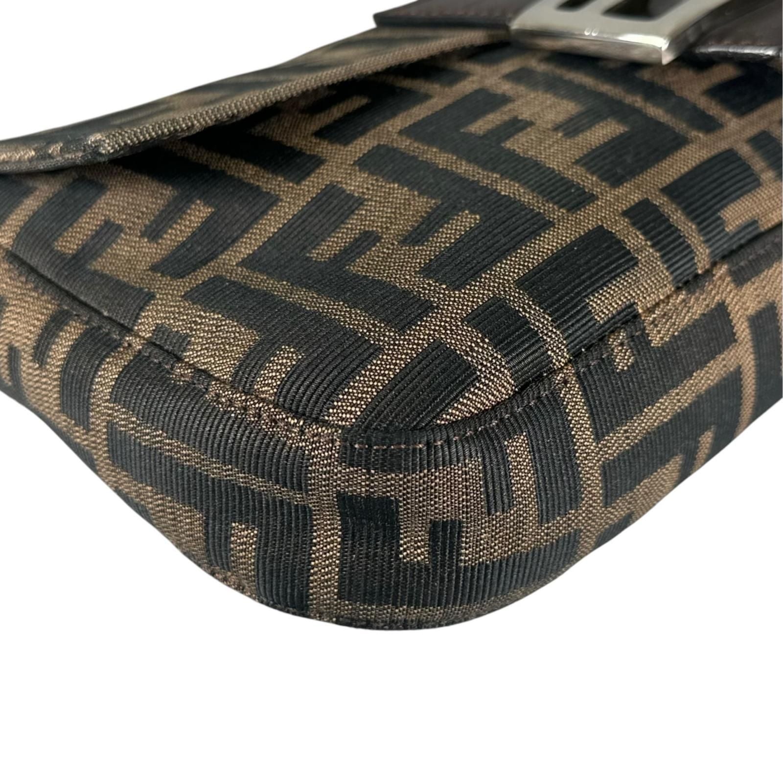 Fendi Zucca Mamma Baguette Handbag Leather Brown — view 7