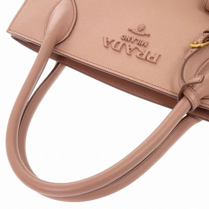 Prada Monochrome Saffiano Leather Pink Beige Handbag