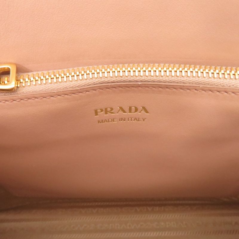 Prada Monochrome Saffiano Leather Pink Beige Handbag