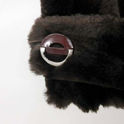Dior Aw Stand Collar Coat Alpaca Fur Brown