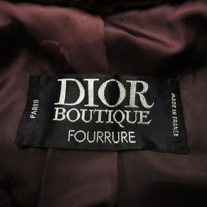 Dior Aw Stand Collar Coat Alpaca Fur Brown