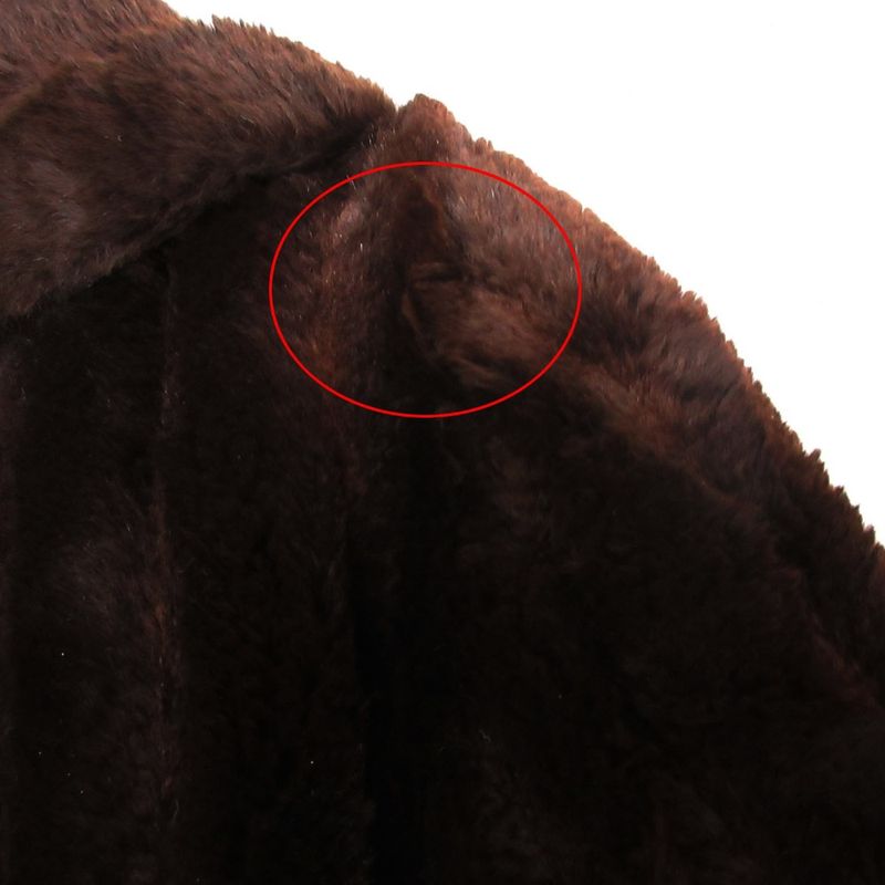 Dior Aw Stand Collar Coat Alpaca Fur Brown