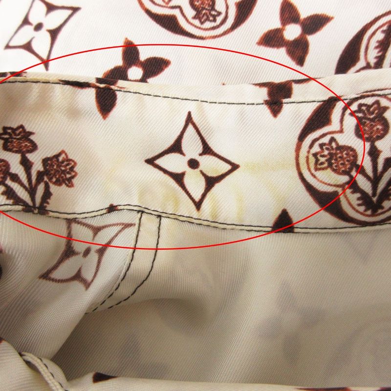 Louis Vuitton Long Sleeve Shirt Monogram All Over Pattern Silk Top White