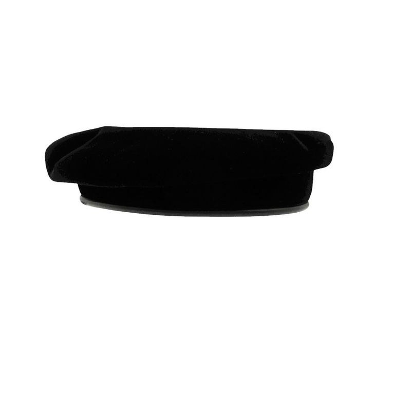 Hermes Beret Rayon Silk Cap Hat Lamb Leather Piping 58 Black