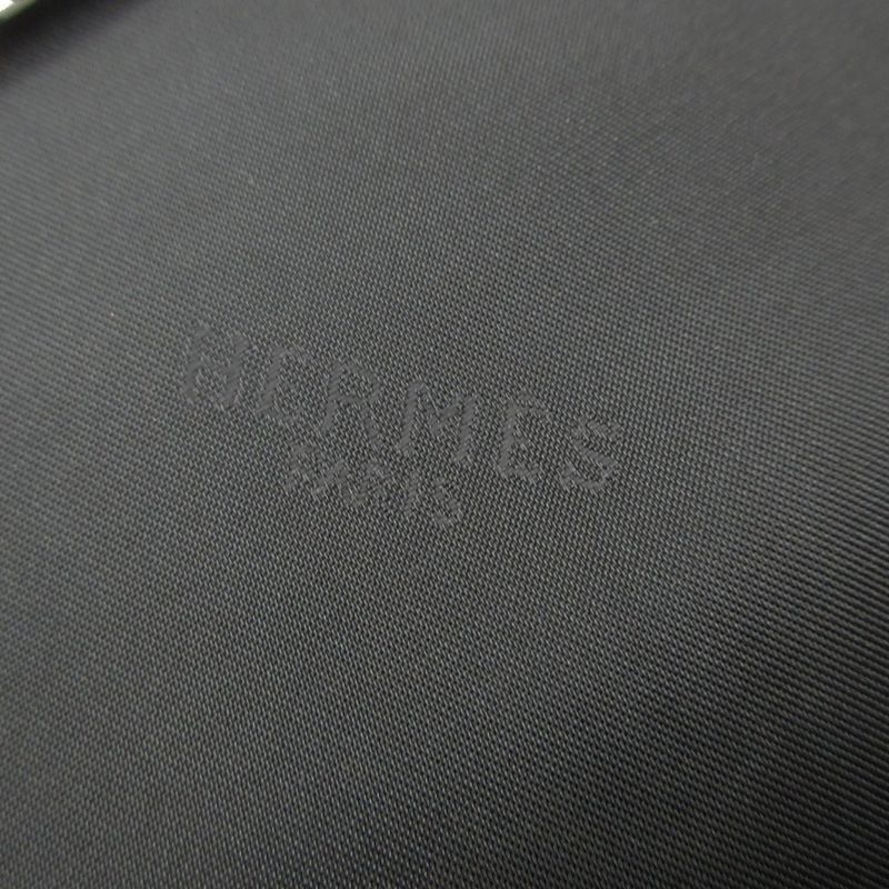 Hermes Beret Rayon Silk Cap Hat Lamb Leather Piping 58 Black
