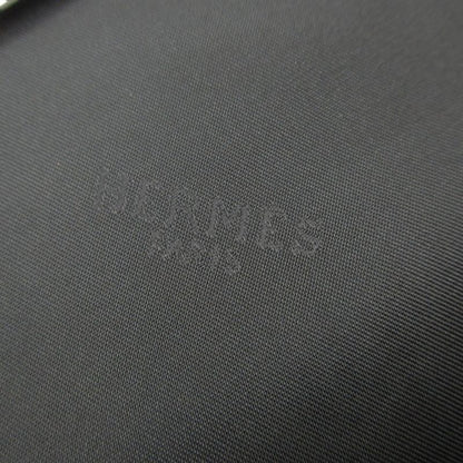 Hermes Beret Rayon Silk Cap Hat Lamb Leather Piping 58 Black