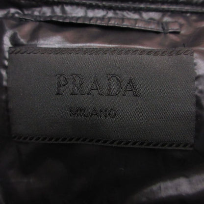 Prada Down Jacket Triangle Logo Zip Up Black