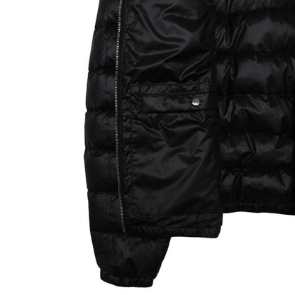Prada Down Jacket Triangle Logo Zip Up Black