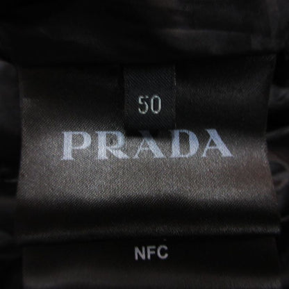 Prada Down Jacket Triangle Logo Zip Up Black