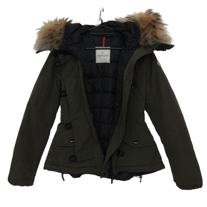 Moncler Down Jacket Ayrolle Tanuki Fur Short Length Khaki