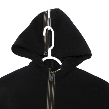 Chanel Stainless Steel Coat Inner Boa Hooded Outer Zip Up Black