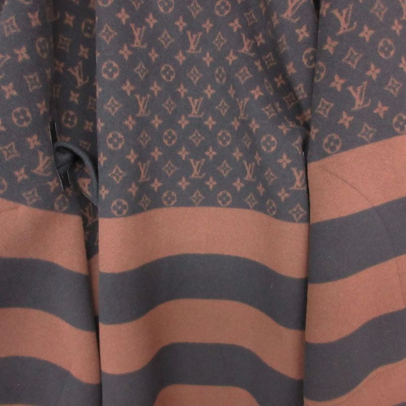 Louis Vuitton Poncho Monogram Hooded Wrap Cape Coat Black