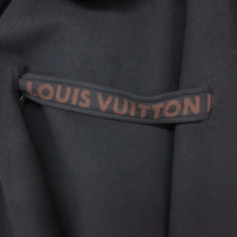 Louis Vuitton Poncho Monogram Hooded Wrap Cape Coat Black