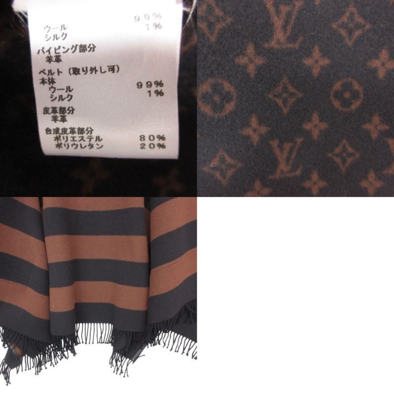 Louis Vuitton Poncho Monogram Hooded Wrap Cape Coat Black