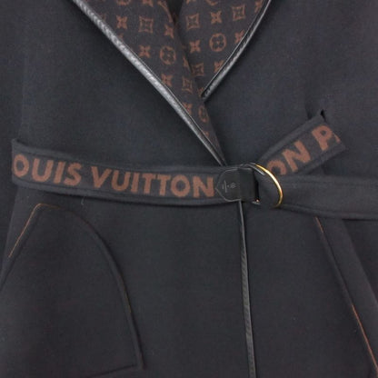 Louis Vuitton Poncho Monogram Hooded Wrap Cape Coat Black