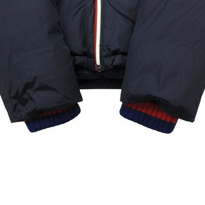 Gucci Down Jacket Snake Patch Zip Up Hooded Navy