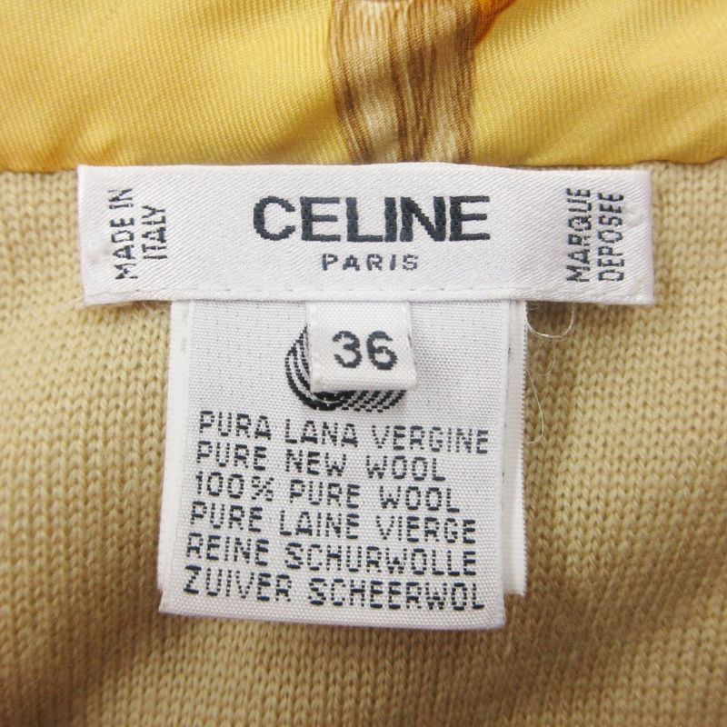 Celine Vintage Horse Tack Print Batting Coat Yellow