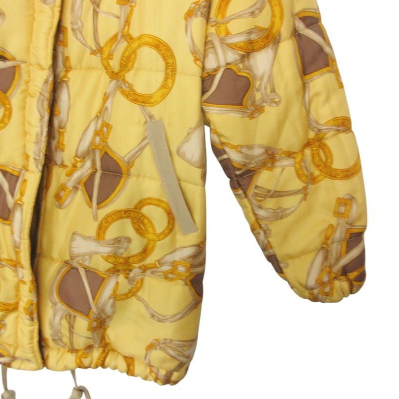 Celine Vintage Horse Tack Print Batting Coat Yellow