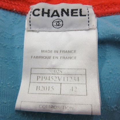 Chanel Short Sleeve T-Shirt Sports Line CC Logo Pile Neck Short Top Light Blue