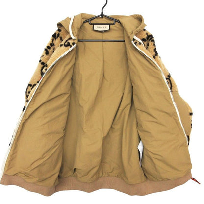 Gucci Jacket Maxi GG Wool Jersey Zip Up Bomber Beige