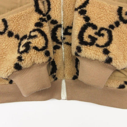 Gucci Jacket Maxi GG Wool Jersey Zip Up Bomber Beige