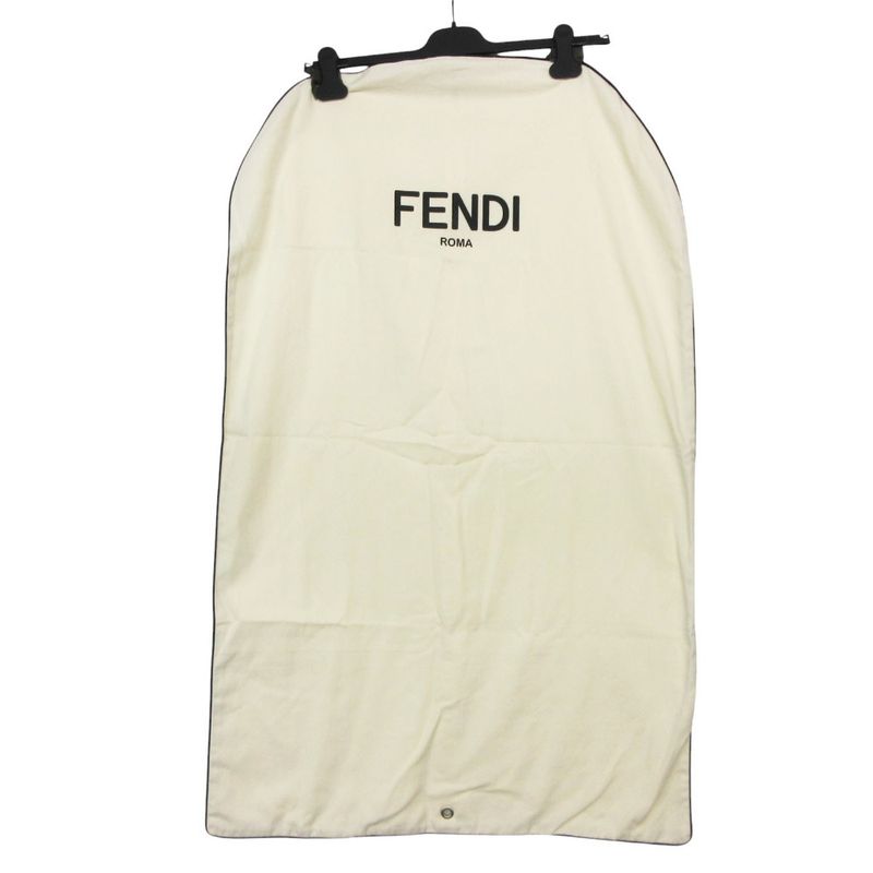 Fendi Skirt Midi Length Side Zip Logo Back Slit Gray