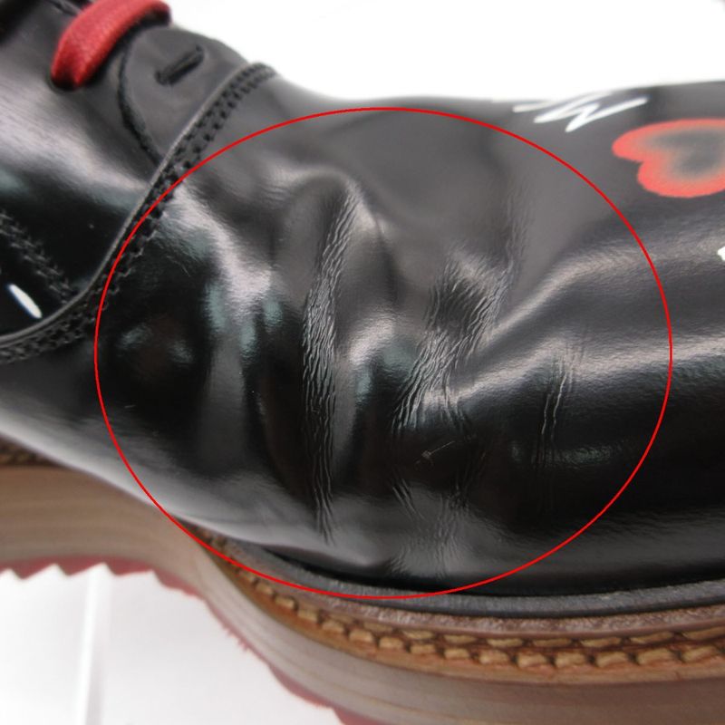 Dolce & Gabbana Dress Shoes Leather Oxford Up Studded Graphic Paint Shackle 7.5